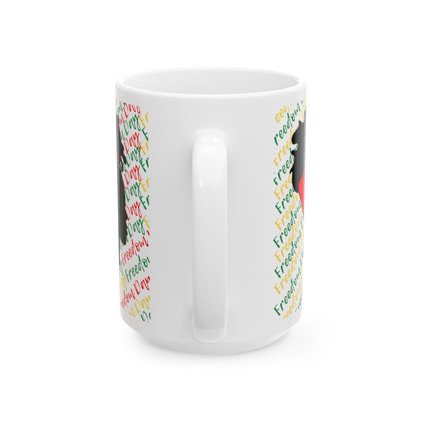 Freedom Day Silhouette Ceramic Mug, (11oz, 15oz) - Premium Mug from Printify - Just $10! Shop now at Novus Designs and Creations