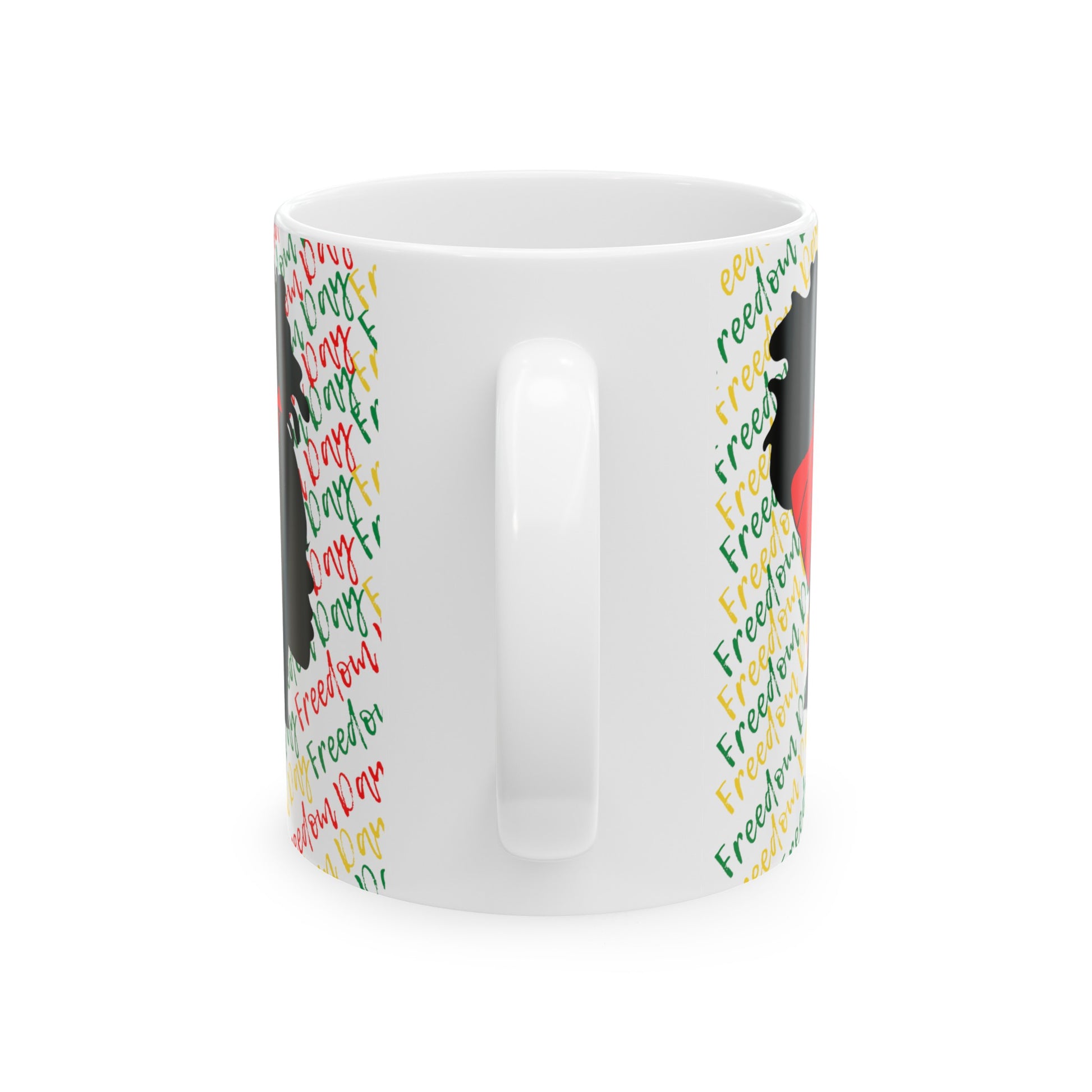 Freedom Day Silhouette Ceramic Mug, (11oz, 15oz) - Premium Mug from Printify - Just $10! Shop now at Novus Designs and Creations