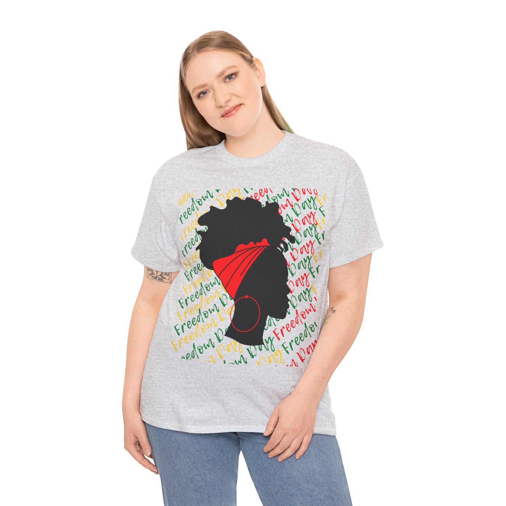 Freedom Day Silhouette Cotton Tee - Premium T-Shirt from Printify - Just $14.45! Shop now at Novus Designs and Creations