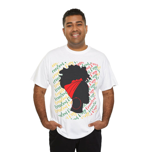 Freedom Day Silhouette Cotton Tee - Premium T-Shirt from Printify - Just $14.45! Shop now at Novus Designs and Creations