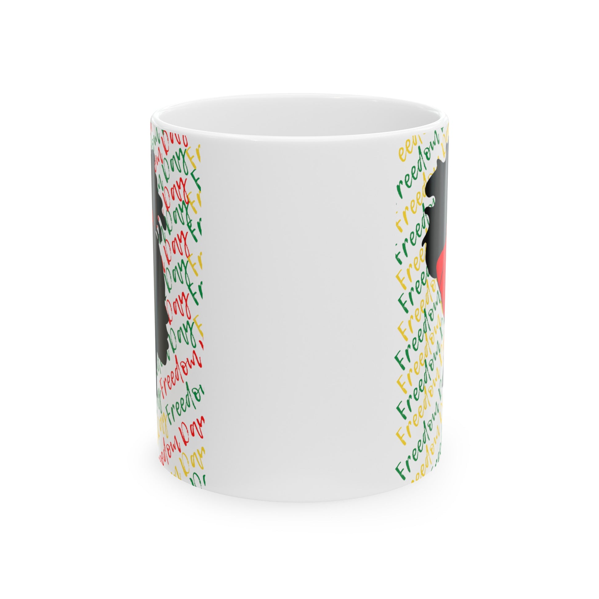 Freedom Day Silhouette Ceramic Mug, (11oz, 15oz) - Premium Mug from Printify - Just $10! Shop now at Novus Designs and Creations