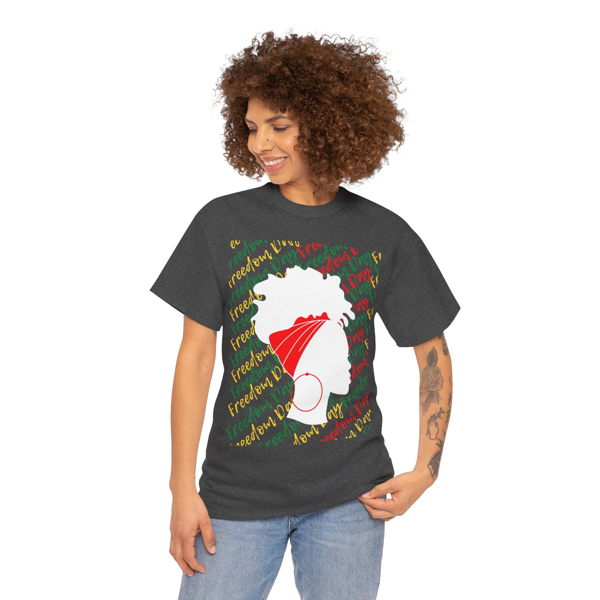 Freedom Day Silhouette v2 Cotton Tee - Premium T-Shirt from Printify - Just $14.45! Shop now at Novus Designs and Creations