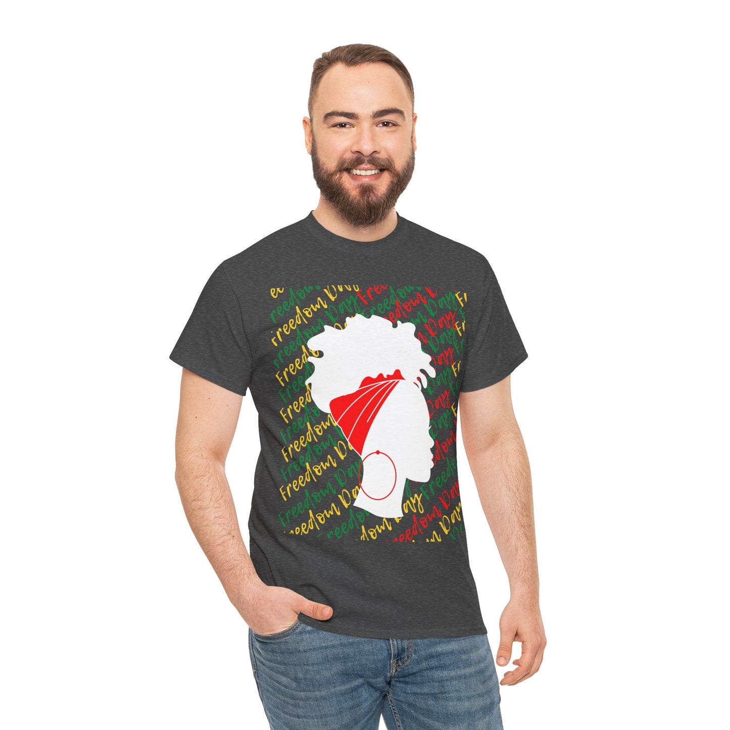 Freedom Day Silhouette v2 Cotton Tee - Premium T-Shirt from Printify - Just $14.45! Shop now at Novus Designs and Creations