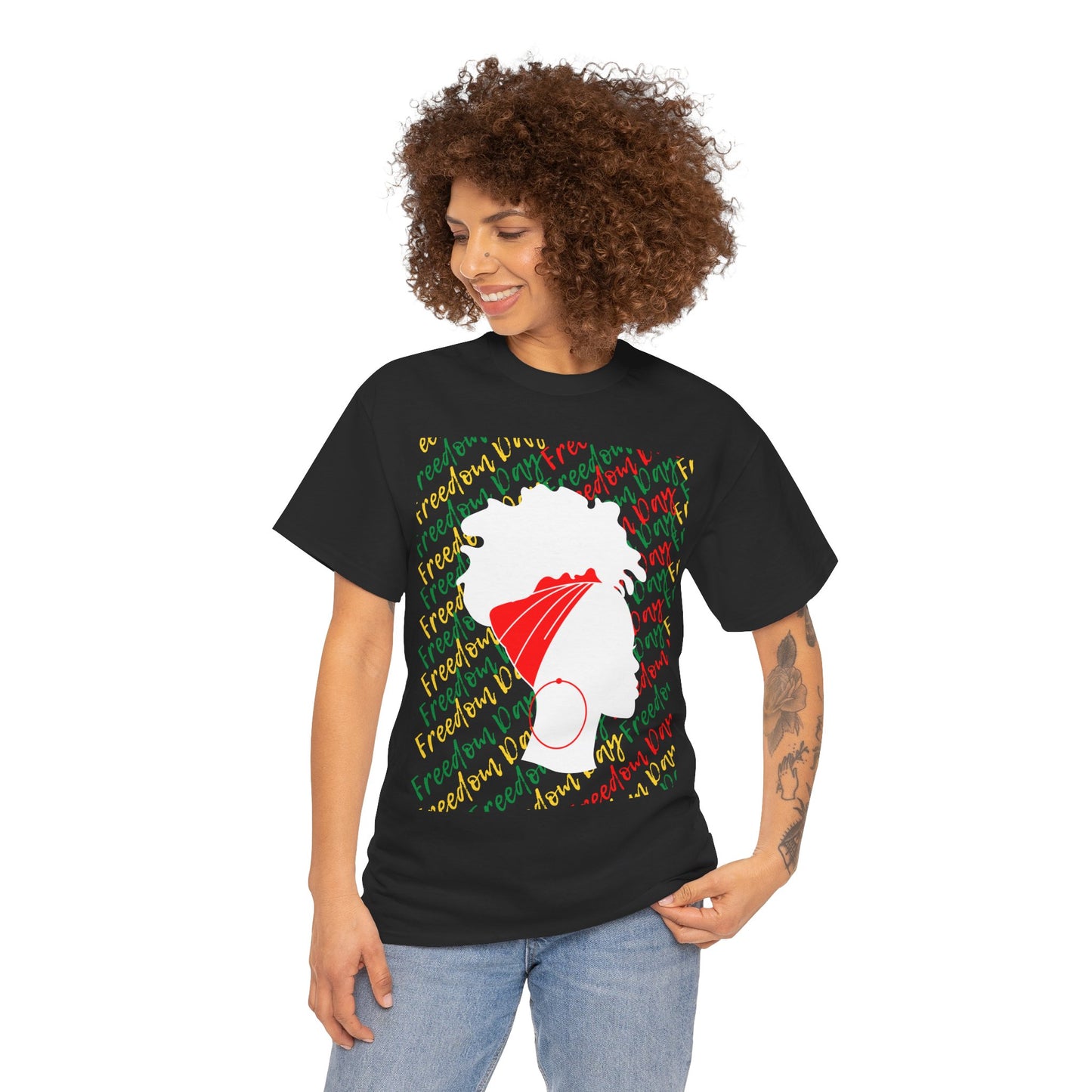 Freedom Day Silhouette v2 Cotton Tee - Premium T-Shirt from Printify - Just $14.45! Shop now at Novus Designs and Creations