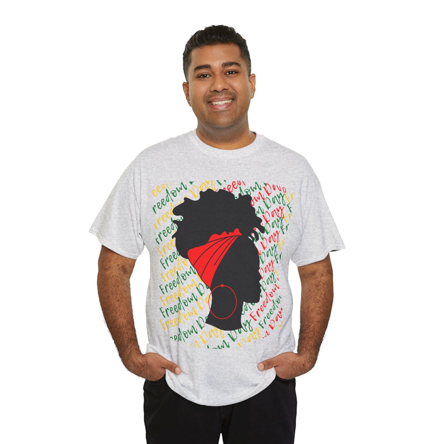 Freedom Day Silhouette Cotton Tee - Premium T-Shirt from Printify - Just $14.45! Shop now at Novus Designs and Creations