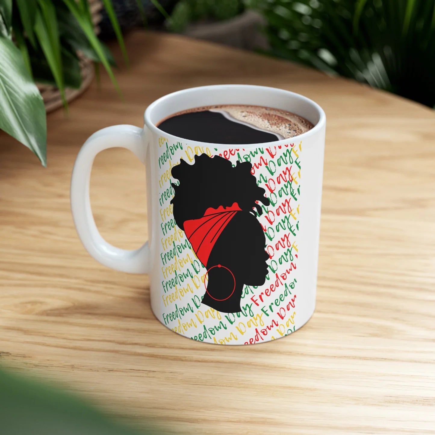 Freedom Day Silhouette Ceramic Mug, (11oz, 15oz) - Premium Mug from Printify - Just $10! Shop now at Novus Designs and Creations