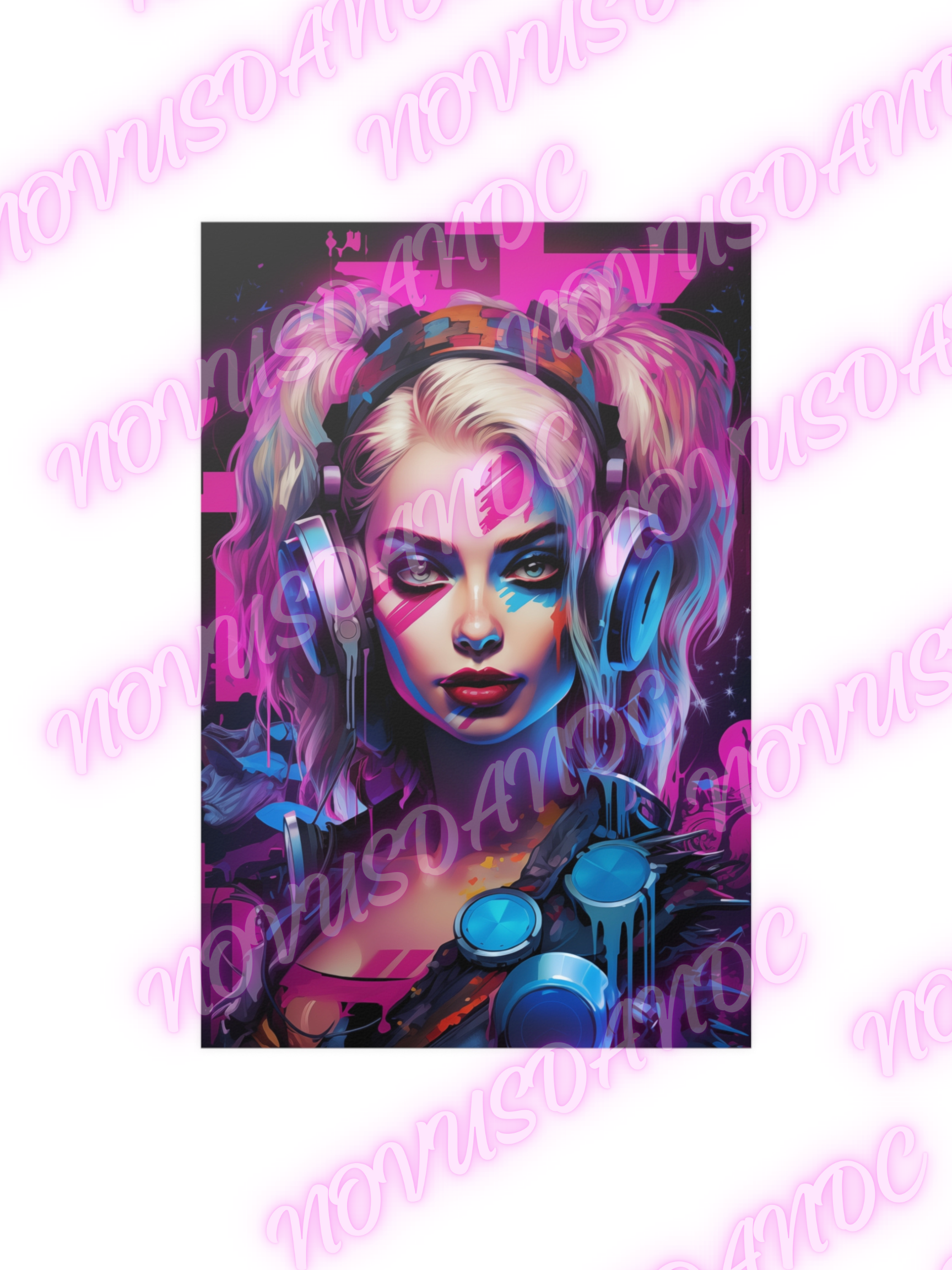 Rebellious Muse: Twisted Pop-Art Satin Poster - Premium Poster from Printify - Just $11.07! Shop now at Novus Designs and Creations