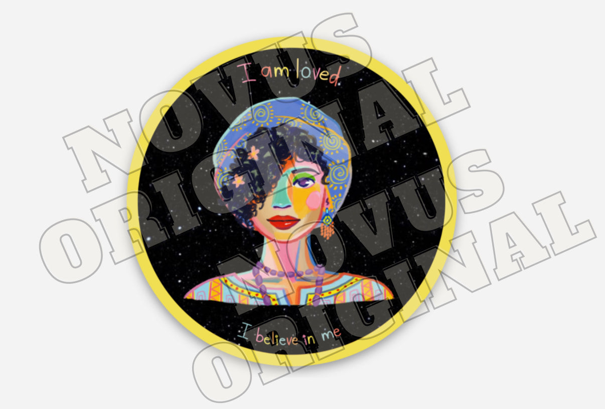 I Am Loved Sticker 2"x2" - Premium  from Novus Designs and Creations - Just $2.59! Shop now at Novus Designs and Creations